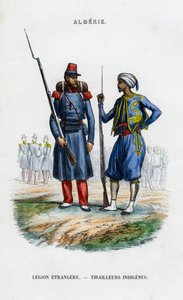 Idegenlégiós és bennszülött lövész, a francia hadsereg Algériában alkotó: Unbekannt