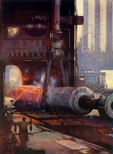 Propeller tengely kovácsolása nagy béléshez, c1930. alkotó: Unbekannt