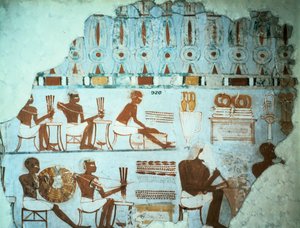 Festett vakolattöredék Sebekhotep sírjából, Thébából, Egyiptomból, 18. dinasztia, ie 1400 körül alkotó: Unbekannt