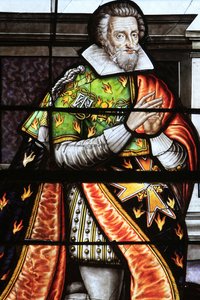 Francois de la Grange. Ólomüveg ablak részlete a Szűz Mennybemenetele, Bourges, Franciaország alkotó: Unbekannt