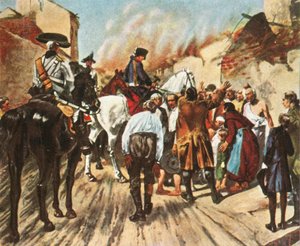 Nagy Frigyes a küstrini romokban a zorndorfi csata előtt, 1758. augusztus 25-én, 1936. alkotó: Unbekannt