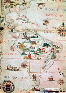Közép- és Dél-Amerika francia térképe, francia, 1550 alkotó: Unbekannt