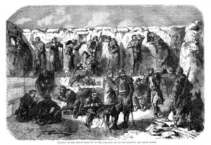 Francia puskagödör a mamelon és a fehér torony előtti párhuzamban, Szevasztopol, krími háború, 1855 alkotó: Unbekannt