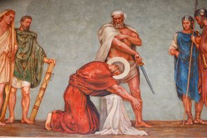 Freskó a Szent Pál templomban: Szent Pál vértanúsága, Lyon, Franciaország alkotó: Unbekannt