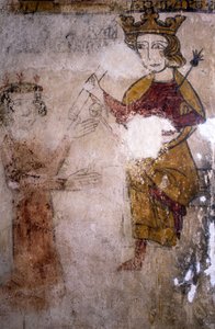 A pernes-les-fontaines-i Ferrande-torony freskója (Pernes les Fontaines, Vaucluse (84)) a 13. századból: Anjou-i I. Károly (1227-1285), akinek a szicíliai I. Manfréd vagy Hohenstaufen teste (kb. 1232) -1266) hozzák. alkotó: Unbekannt