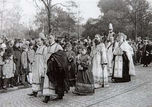 Maria Feodorovna orosz cárnő temetése, Roskilde, Dánia, 1928. október 19. alkotó: Unbekannt