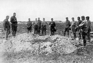 Temetés a nyugati fronton, első világháború, 1916, c1920 alkotó: Unbekannt