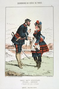 Ülő nemzeti gárda - Cantinière tiszt, Párizs ostroma, 1870-1871 alkotó: Unbekannt