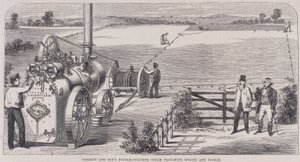 Garrett & Sons kéthengeres gőzszántó motor és felszerelés, c1862 alkotó: Unbekannt