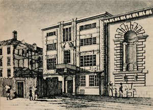 Általános postahivatal, 1793 körül – A Lloyds Coffee House melletti épületek bemutatása, 1928 alkotó: Unbekannt
