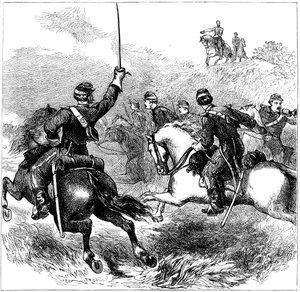 Sheridan tábornok Cedar Creekben, Virginia, amerikai polgárháború, 1864 c1880 alkotó: Unbekannt