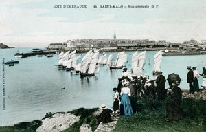 Saint Malo általános képe, Bretagne, Franciaország, 20. század alkotó: Unbekannt
