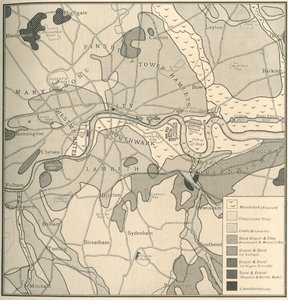 London helyének geológiai térképe, 1908 alkotó: Unbekannt
