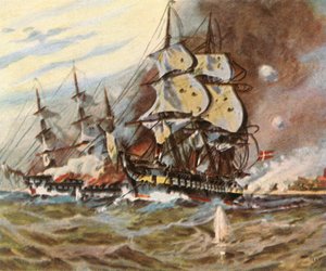 Német ütegtámadás az eckernfördei tengerpartról, 1849. április 5., 1936. alkotó: Unbekannt