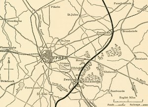 Német állások Ypres közelében, Flandria, Első világháború, 1915, c1920. alkotó: Unbekannt