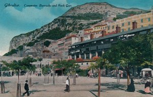 Gibraltár – Casemates Barracks és Rock Gun, c1900 alkotó: Unbekannt
