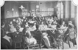 Girls at Handlework, Halliwick School For Girls, Marylebone Road, London, c1903 1903 alkotó: Unbekannt