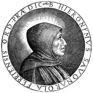Girolamo Savonarola 1452-1498, olasz domonkos pap és Firenze vezetője, 1882 alkotó: Unbekannt