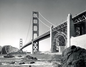 Golden Gate Bridge 1950, Kalifornia (f/w fotó) alkotó: Unbekannt