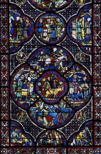 Gótikus művészet: a csodagyerek élete. A Cathedrale Saint Etienne de Bourges (Loir et Cher) ambuláns ólomüvege alkotó: Unbekannt