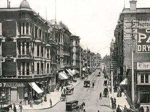 A Grant Avenue észak felé néz a Market Street felől, San Francisco, USA, 1895. alkotó: Unbekannt