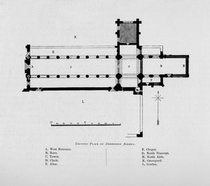 A Jedburgh-i apátság alaprajza, 1897 alkotó: Unbekannt