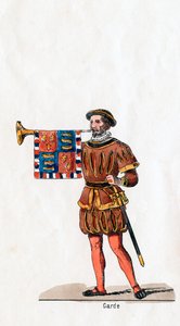 Őr, jelmezterve Shakespeare VIII. Henrik drámájához, XIX alkotó: Unbekannt
