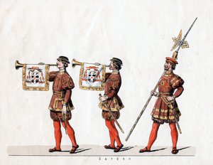 Őrök, jelmeztervek Shakespeare VIII. Henrik drámájához, XIX alkotó: Unbekannt