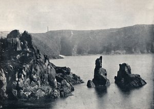 Guernsey – Moulin Huet-öböl, a Kutya- és Oroszlán-sziklákkal, 1895 alkotó: Unbekannt