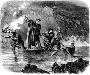 Giuseppe Garibaldi lándzsás halat éjszaka Caprera mellett, 1860-61 alkotó: Unbekannt
