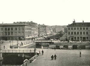 Gustav Adolfs torg és Ostra Hamngatan, Göteborg, Svédország, 1895. alkotó: Unbekannt