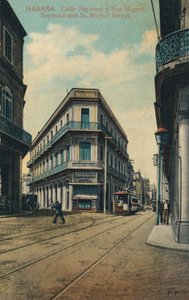 Havanna. Neptune Street és San Miguel. Neptun és St. Michel utca, 1916 alkotó: Unbekannt