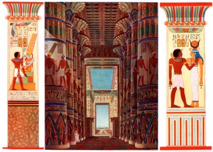Oszlopok csarnoka a karnaki nagy templomban, Egyiptom, 1933-1934 alkotó: Unbekannt