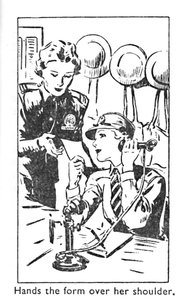 A vállára nyújtja a nyomtatványt, 1940 alkotó: Unbekannt