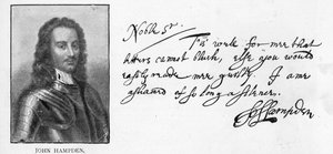John Hampden kézírása és aláírása egy levélből, amelyet Sir John Eliotnak írt a börtönben, március 21. alkotó: Unbekannt