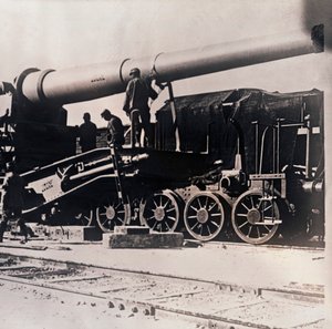 Nehéztüzérség egy vonaton, c1914-c1918 alkotó: Unbekannt