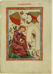 Heinrich von Veldeke a Manesse-kódexből, 1305 és 1340 között alkotó: Unbekannt