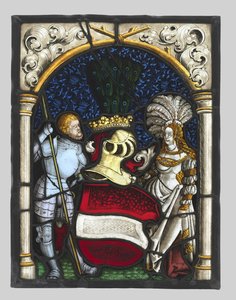 Az Osztrák Főhercegség fegyveres lovagját és hölgyét ábrázoló heraldikai tábla c. 1515. alkotó: Unbekannt