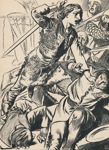 Hereward és emberei megtámadják a normannokat, 1907 alkotó: Unbekannt
