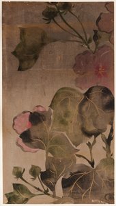 Hibiszkusz virágai és levelei, Edo-korszak, 1615-1868. alkotó: Unbekannt