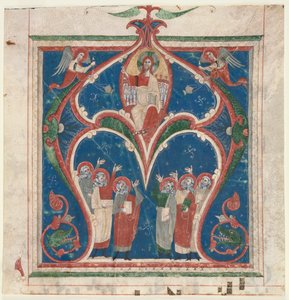 Történeti kezdőbetű A Kivágva egy antifóniából: Krisztus a fenségben a prófétakkal, c. 1280-1300. alkotó: Unbekannt