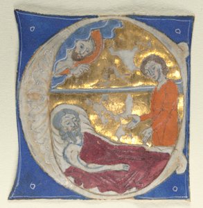 Egy Bibliából kivágott történeti kezdeti, 1200-as évek. alkotó: Unbekannt