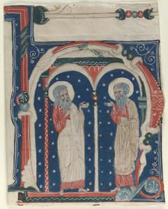 Történeti kezdőbetű H Kivágva egy antifóniából: SS. Remete Pál és Antal, c1200-1230. alkotó: Unbekannt
