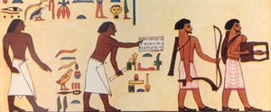 Hogyan festette le egy ókori egyiptomi az izraeliták Egyiptomba érkezését, 1930. alkotó: Unbekannt