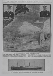 Hogyan találkozott a Titanic katasztrófával..., és a The Cunard vonalhajózás, a Carpathia..., 1912. április 20. alkotó: Unbekannt