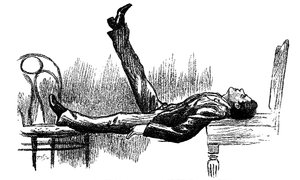 Hipnotizált alany katalepsziás állapotban, 1891 alkotó: Unbekannt