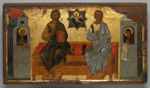 Az újszövetségi Szentháromság ikonja, c. 1450. alkotó: Unbekannt