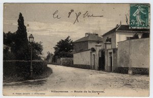 Ile de France, Val de Marne (94), Villecresnes: Garenne út – 1909-es levelezőlap alkotó: Unbekannt