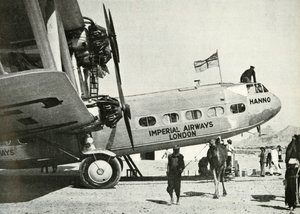 Imperial Airways Handley-Page HP 42 kétfedelű repülőgép Hanno, Gwadar, Baluchistan, c1931-c1940, 1946. alkotó: Unbekannt