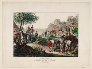 Az orosz birodalmi lovasság menet közben, 1813 alkotó: Unbekannt